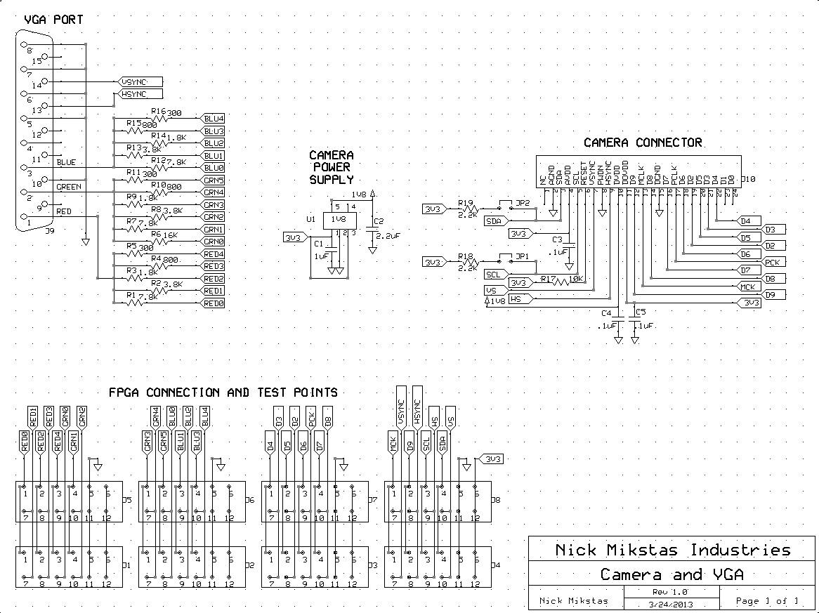CMOS Camera PCB Schematic
