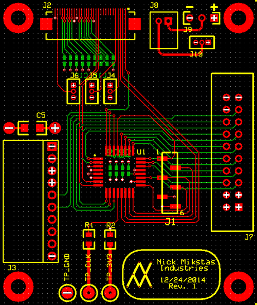 LCD Controller PCB Top, Bottom and Silkscreen Layers