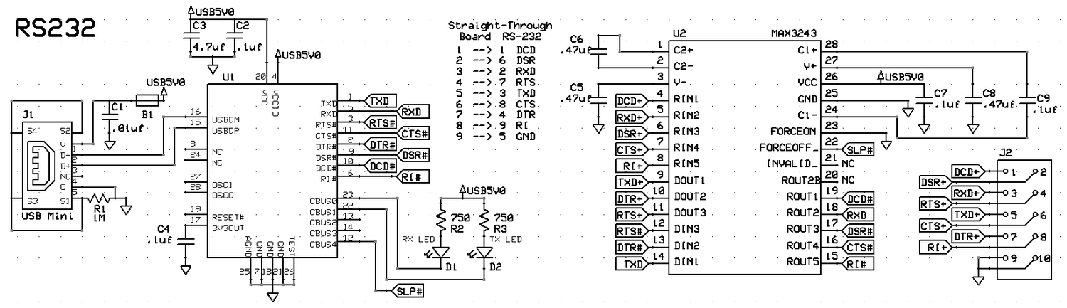 USB to RS-232 Schematic