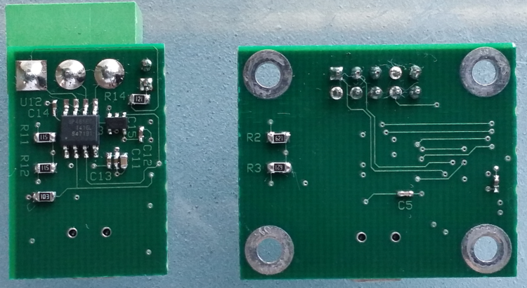 USB to RS485 (Left) and USB to RS232 (Right) PCBs, Bottom View