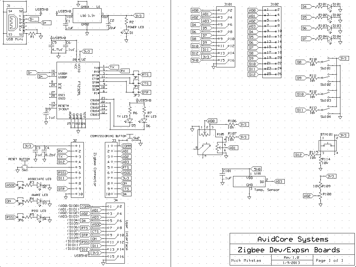 Zigbee Carrier and Expansion Schematics